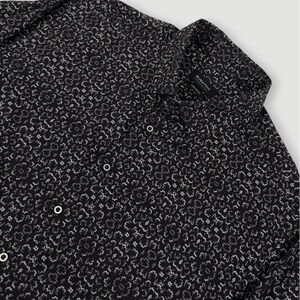 Bugatchi OoohCotton 8 Way Stretch Button Up Shirt Mens 3XL Black Floral Print